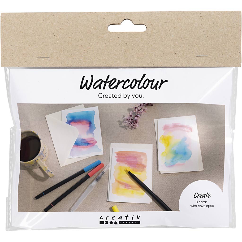 Creativ Company Mini-Hobby-Set Aquarell, Karten und Umschläge, 1 Box