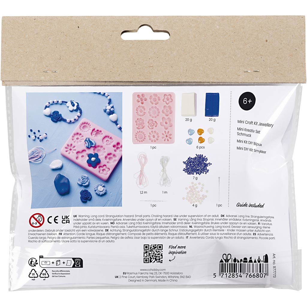 Creativ Company Mini-Hobby-Set Schmuck, Blumen, verschiedene Farben, 1 Box