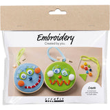 Creativ Company Mini-Hobby-Set Stickgesichter blau und grün