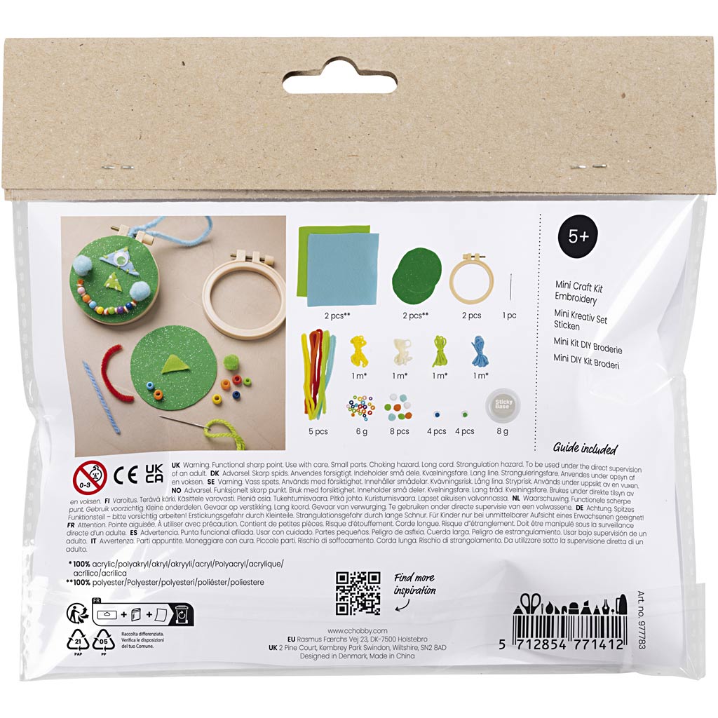 Creativ Company Mini-Hobby-Set Stickgesichter blau und grün
