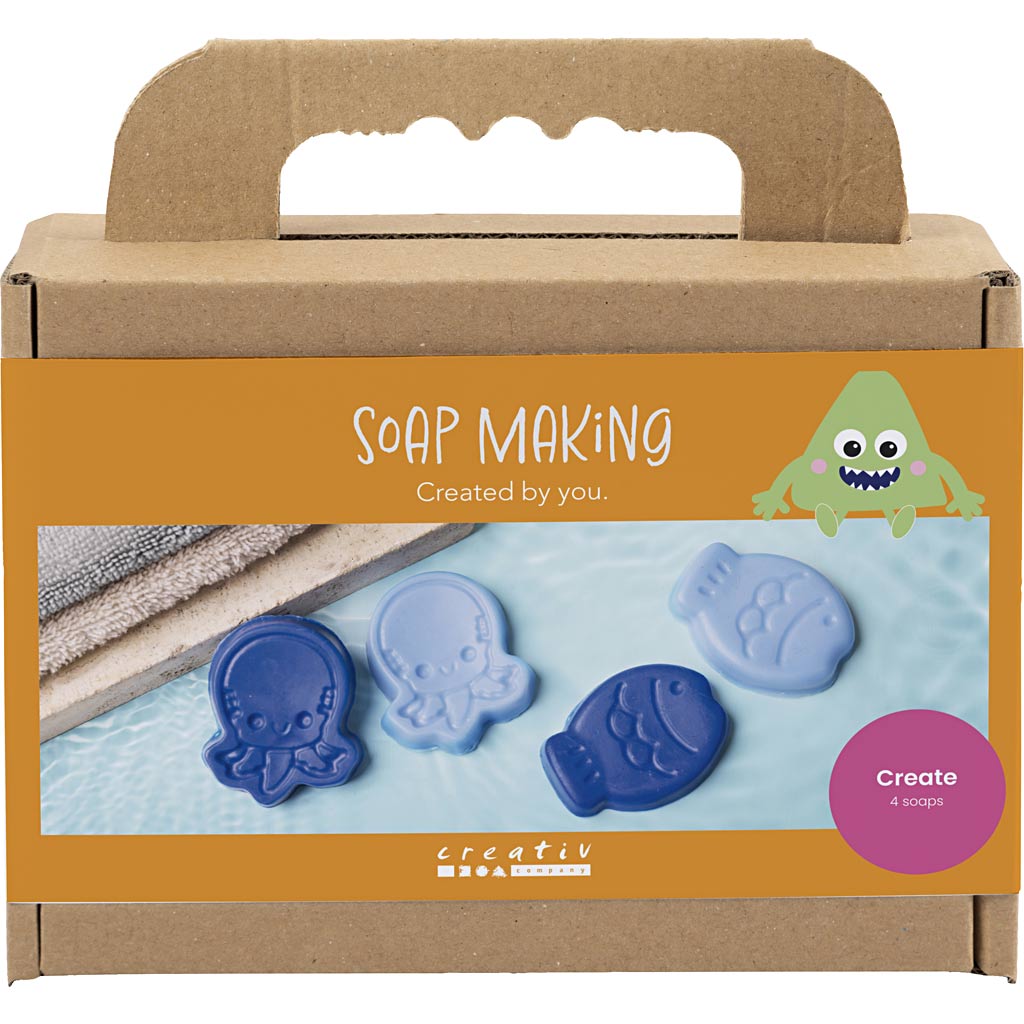 Creativ Company Seifenherstellungs-Hobbyset, Meerestiere, blau, 1 Box