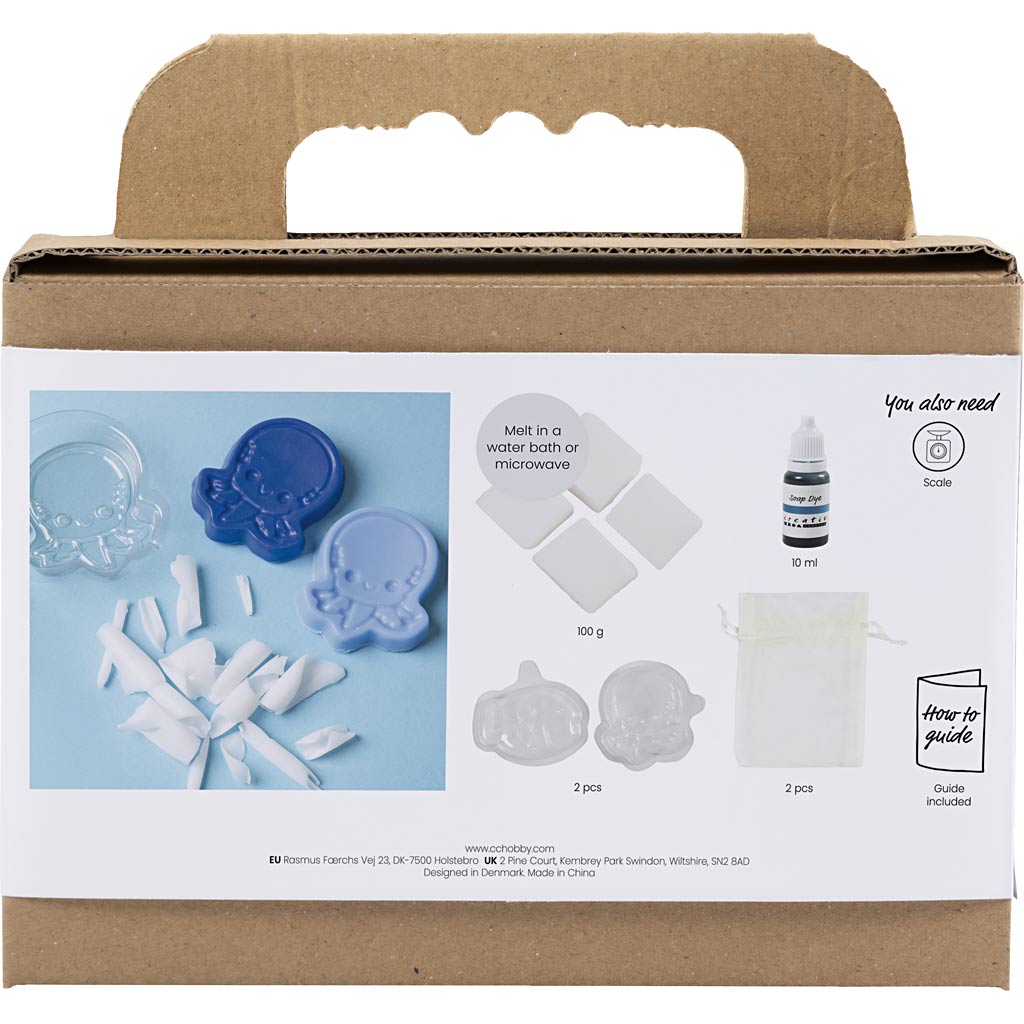 Creativ Company Seifenherstellungs-Hobbyset, Meerestiere, blau, 1 Box