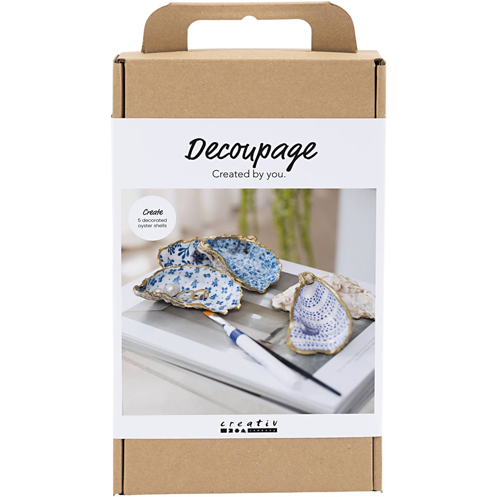 Creativ Company Hobby-Set Decoupage, Austernschalen, blau, 1 Box