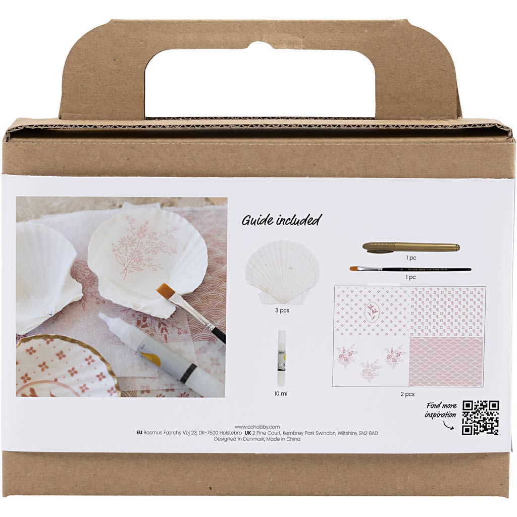 Creativ Company Mini-Hobby-Set Decoupage, Muschelschalen, hellrosa, 1 Box