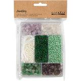 Creativ Company Kreativbox Schmuck, Kristalle, Größe 2,6-10 mm, Lochgröße 0,8-1,2 mm, ca. 2460 Teile, verschiedene Farben, 1 Box