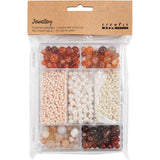 Creativ Company Kreativbox Schmuck, Achate, Größe 2,6-10 mm, Lochgröße 0,8-1,8 mm, ca. 1480 Teile, verschiedene Farben, 1 Box