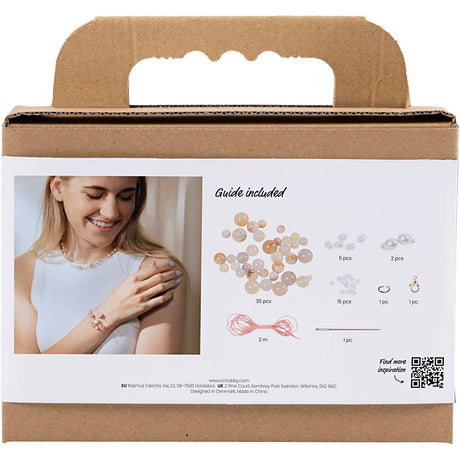 Creativ Company Mini-Hobby-Set Schmuck, Halsketten und Armband, rosa, 1 Box