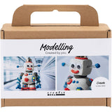 Creativ Company Mini-Hobby-Set Bildhauerei, Roboter, blau, grau, rot, 1 Box