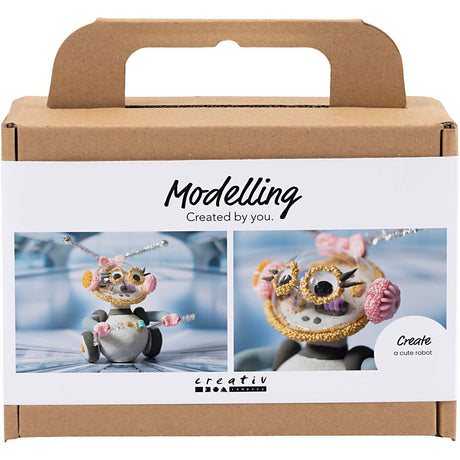 Creativ Company Mini-Hobby-Set Robotermodellierung in Grau und Rosa