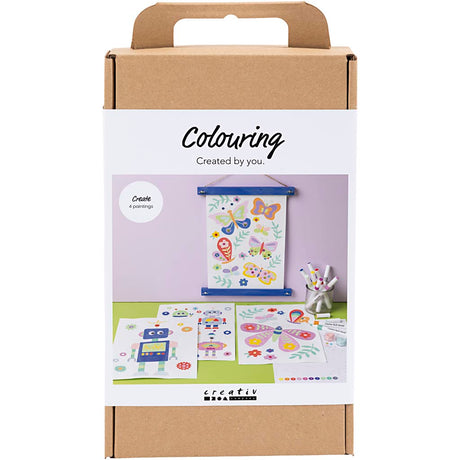 Creativ Company Hobby-Set Farben, Schmetterling und Roboter, fröhliche Farben, 1 Box