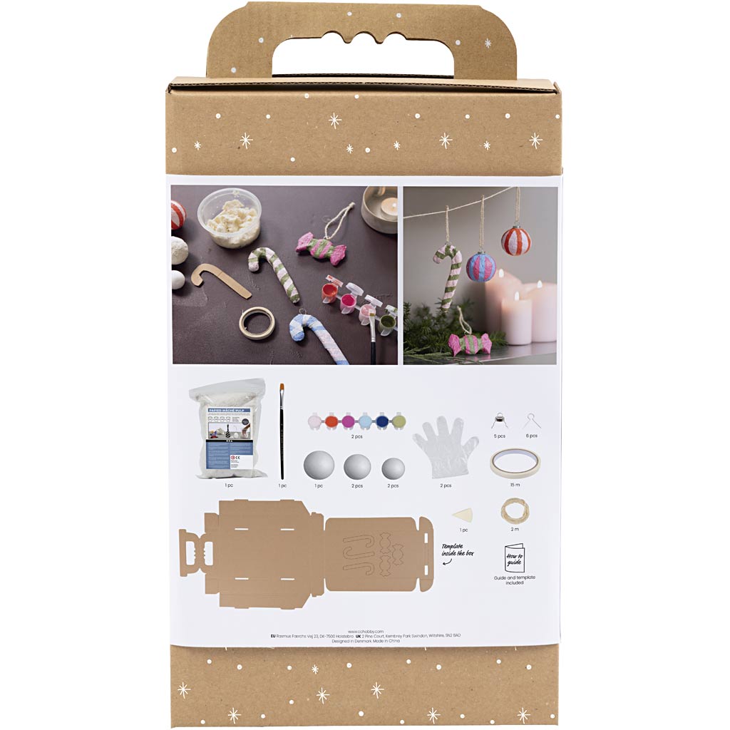 Creativ Company Modellbau-Hobby-Set, Weihnachtsfiguren aus Zellstoff, verschiedene Farben, 1 Box