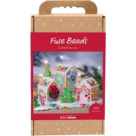 Creativ Company Hobby-Set Bügelperlen, Weihnachtshaus, verschiedene Farben, 1 Box
