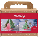 Creativ Company Mini-Hobby-Set Bildhauerei, Weihnachtsbaummonster, verschiedene Farben, 1 Box