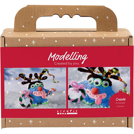 Creativ Company Mini-Hobbyset Bildhauerei, Rentiermonster, verschiedene Farben, 1 Box