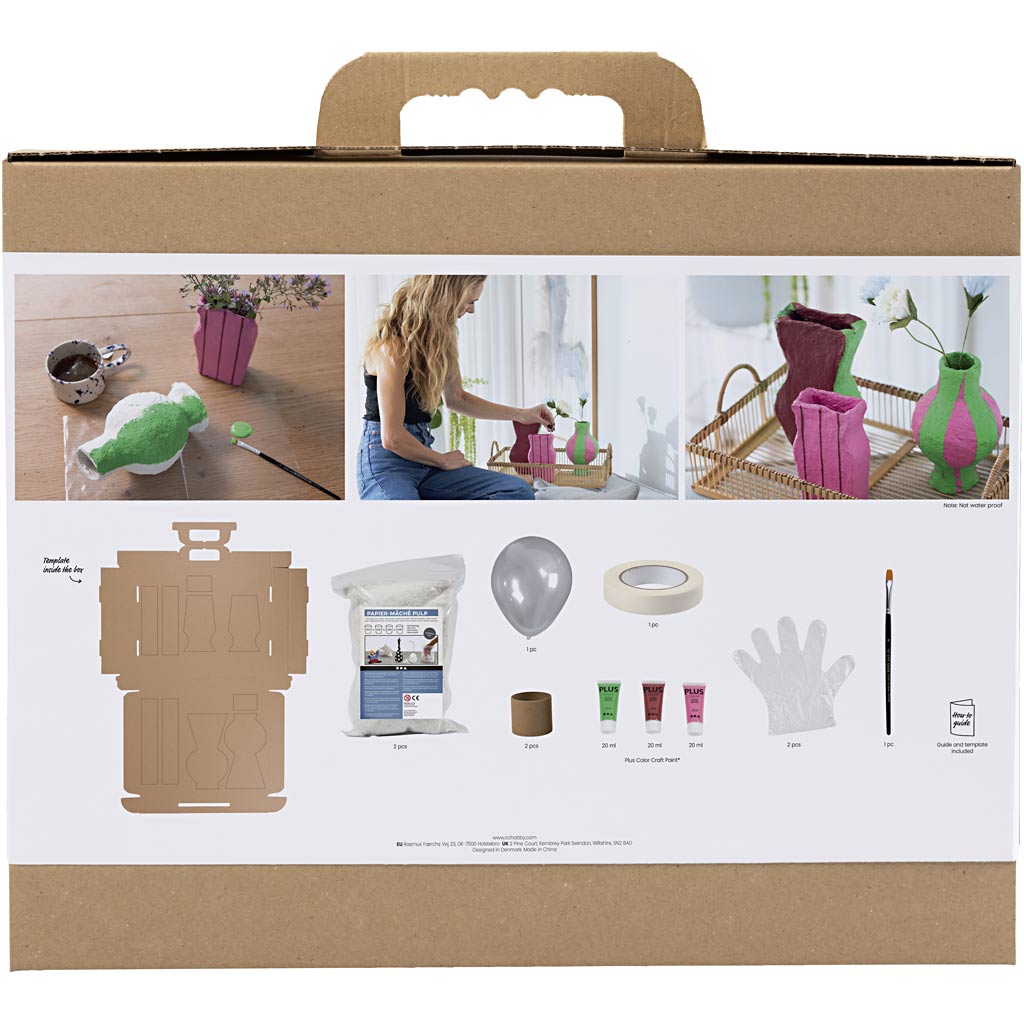 Creativ Company Maxi-Modellbau-Hobby-Set, Pappmaché-Vasen, verschiedene Farben, 1 Box