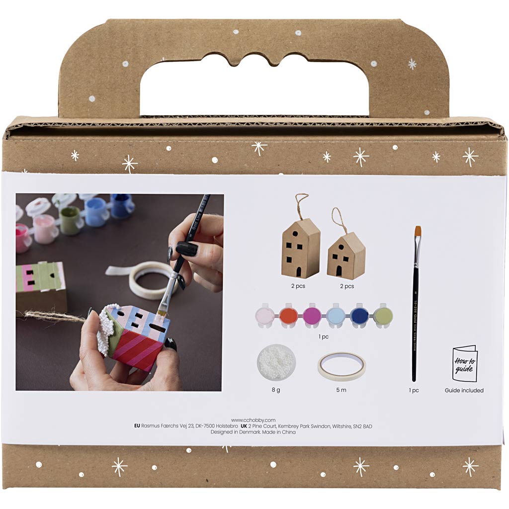 Creativ Company Mini-Hobby-Set Dekoration, Häuser, bunt, 1 Box
