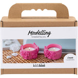 Creativ Company Mini-Hobby-Set Bildhauerei, Teelichthalter, rosa, 1 Box