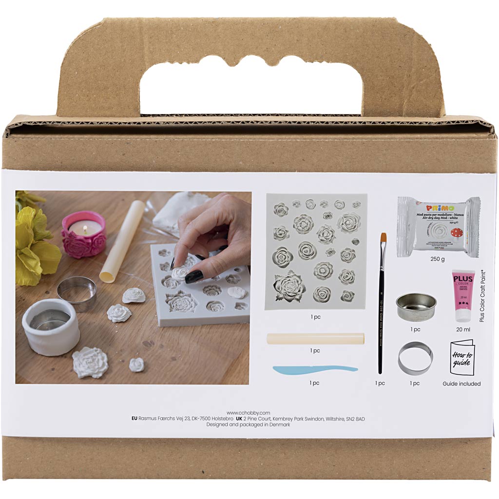 Creativ Company Mini-Hobby-Set Bildhauerei, Teelichthalter, rosa, 1 Box