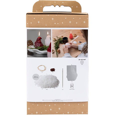 Creativ Company Hobby-Set Kerzenherstellung, Weihnachtsmann, matttransparent, rot, 1 Box