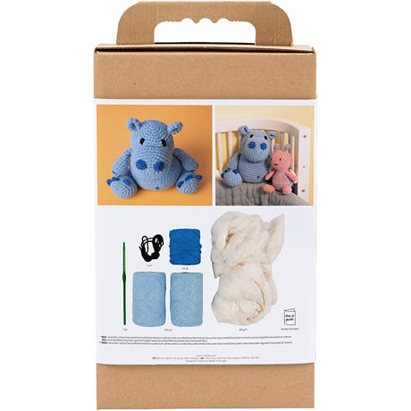 Creativ Company Hobby-Set Amigurumi, Nilpferd, Blau, Hellblau, 1 Box
