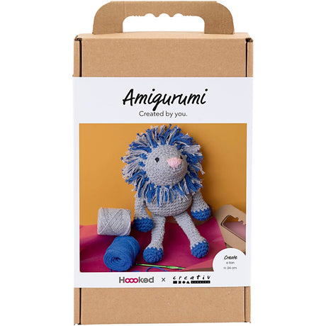 Creativ Company Hobby-Set Amigurumi, Löwe, Marineblau, Hellgrau, 1 Box