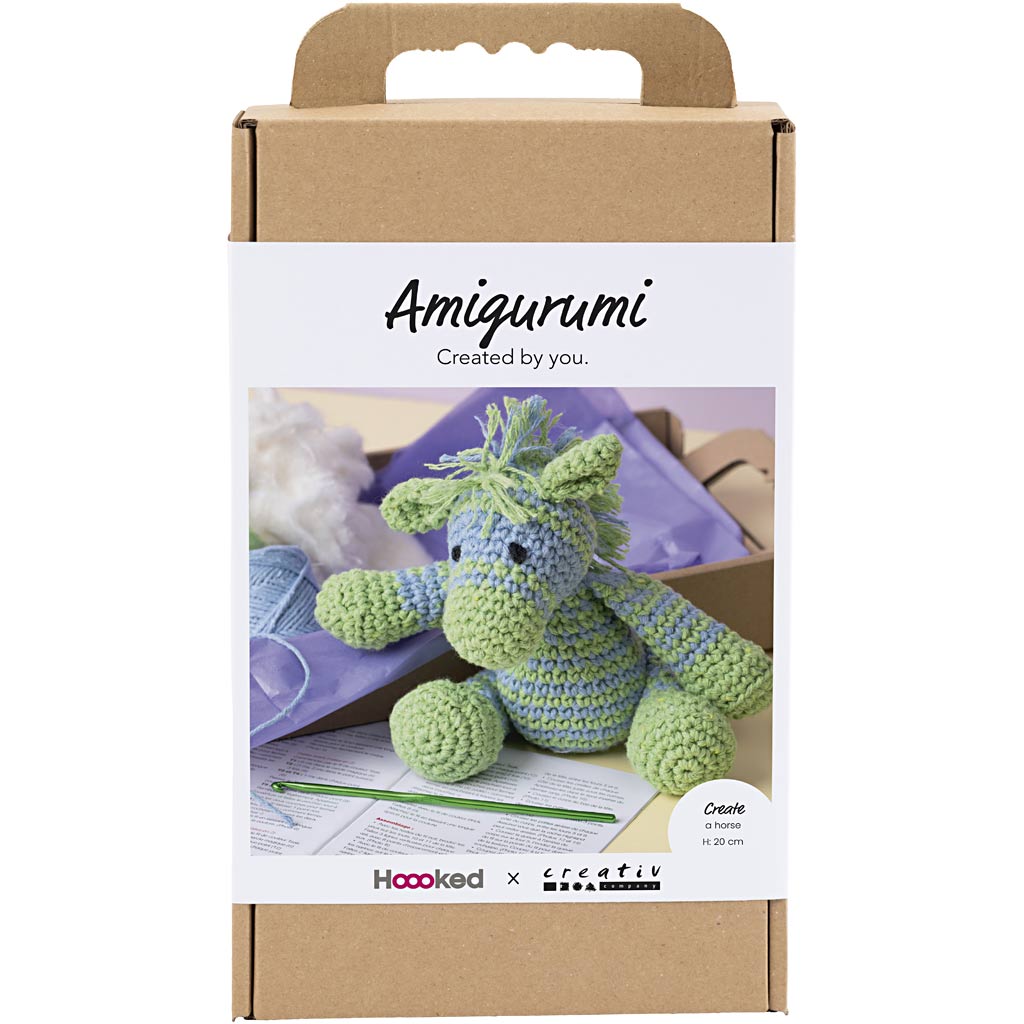 Creativ Company Hobby-Set Amigurumi, Zebra, Hellblau, Hellgrün, 1 Box