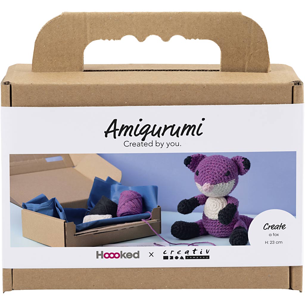 Creativ Company Hobby-Set Amigurumi, Fuchs, Schwarz, Pflaume, 1 Box