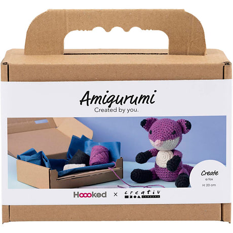 Creativ Company Hobby-Set Amigurumi, Fuchs, Schwarz, Pflaume, 1 Box