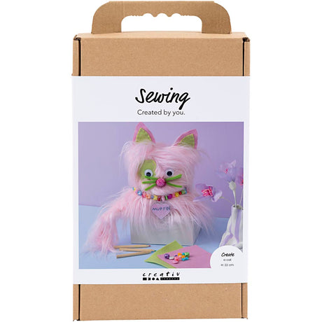 Creativ Company Näh-Hobby-Set, Katze, verschiedene Farben, 1 Box