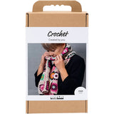 Creativ Company Häkel-Hobby-Set, Schal, Creme, warme Farben, 1 Box