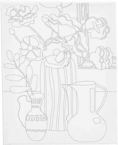 Creativ Company Gemäldeleinwand mit Druck, Stillleben mit Blumen, D: 1,6 cm, Größe 24x30 cm, 360 g, 1 Stück