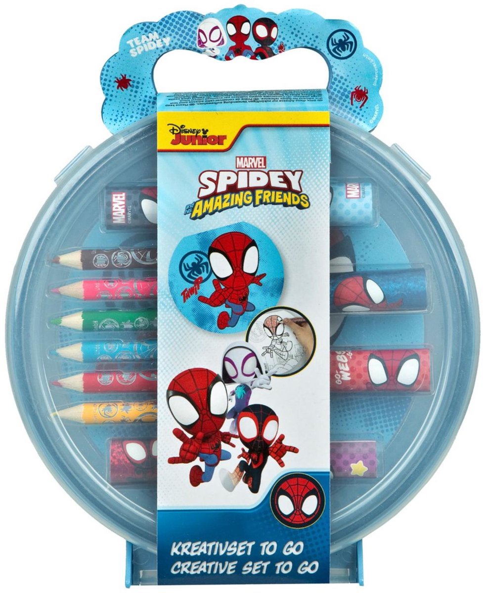 Kreatives Malset „Undercover Spidey“ mit Aufklebern und Malbuch.
