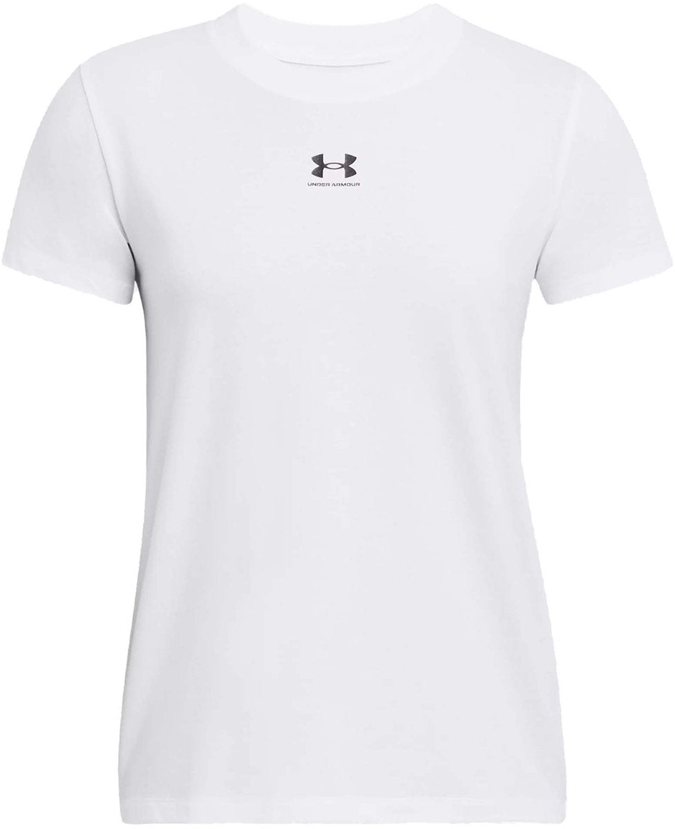 Under Armour ua Rival Core SS-Wht Damen-Sportshirt – Weiß – Schwarz