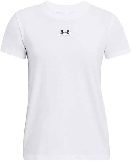 Under Armour ua Rival Core SS-Wht Damen-Sportshirt – Weiß – Schwarz