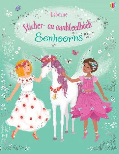 Aufkleber und Anziehbuch Einhörner. 4+