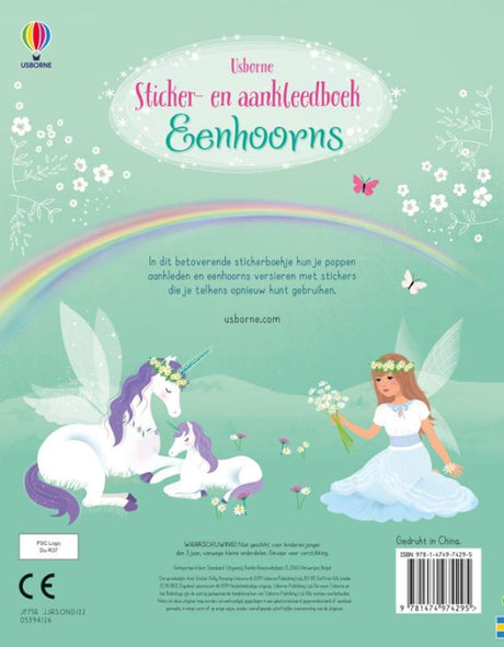 Aufkleber und Anziehbuch Einhörner. 4+