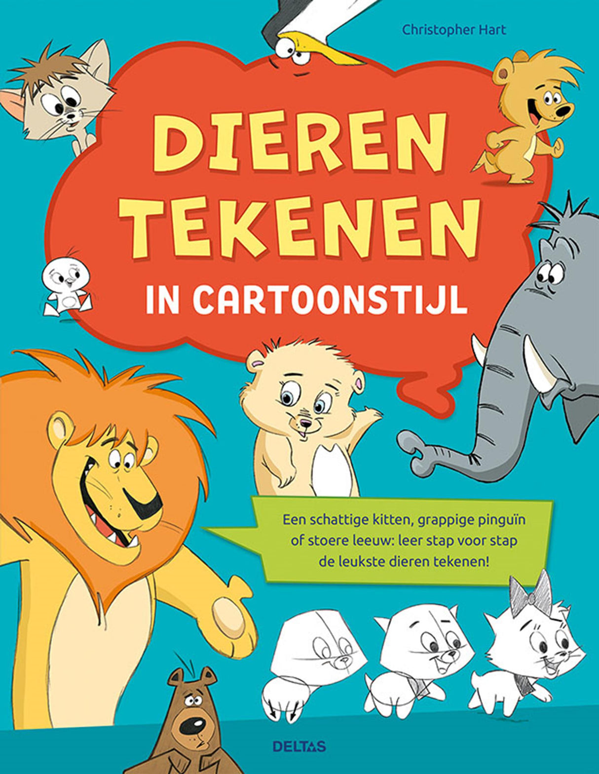 Deltas Tiere zeichnen im Cartoon-Stil