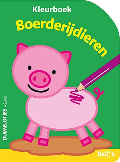 Das Ballon-Reißzwecken-Malbuch mit Nutztieren