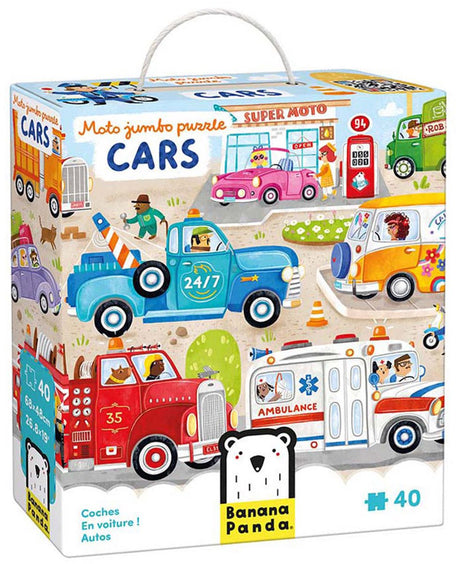 Bananen-Panda-Puzzleautos – Lernspielzeug aus Pappe, 40 Teile.