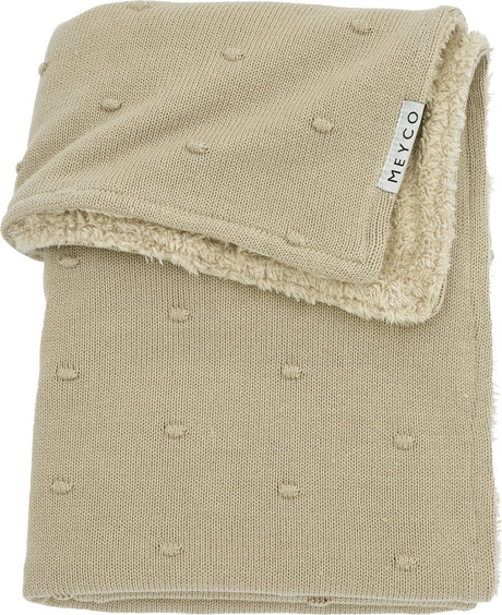Meyco Baby-Mini-Knoten-Teddy-Kinderbettdecke – Sand – 75 x 100 cm – 2,0 Tog