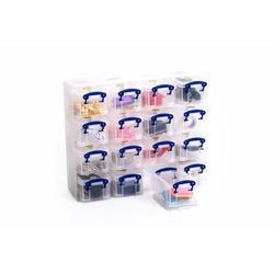 Really useful box - muurkubus - met 16 opbergdozen van 0,3 liter - transparant - 37x30x12 cm