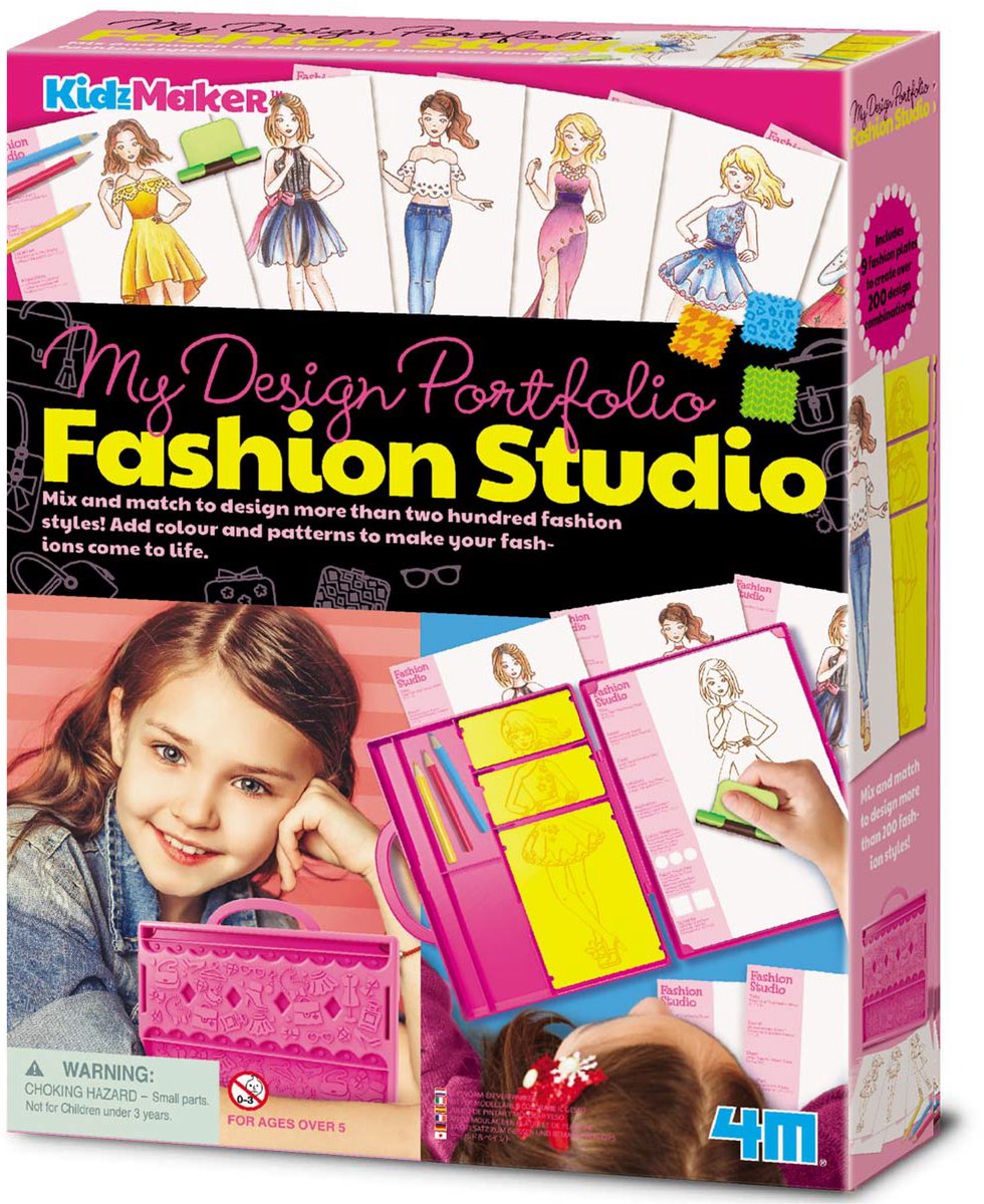 4m Basteln – Ihr eigenes Modestudio – kreatives Spielzeug – Mode-Hobby-Paket – Kidzmaker – 5+