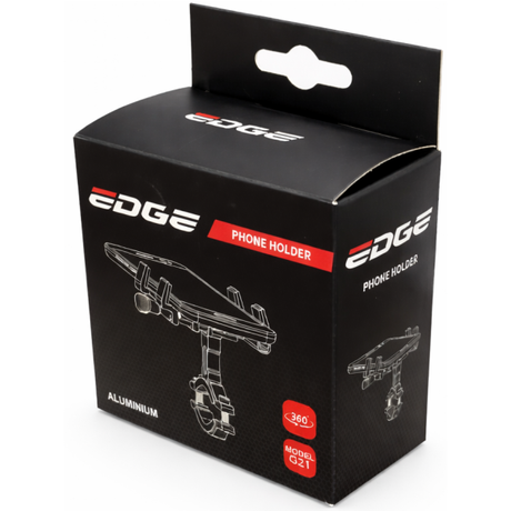 Edge telefoonhouder g21 - aluminium - 360° draaibaar - universele stuurmontage - extra stevig - zwart
