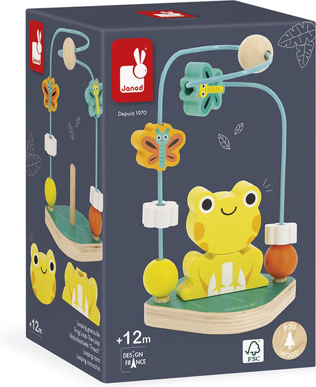 Janod - Tropik - Frosch mit Perlenstruktur - 2-in-1-Aktivitätsspielzeug