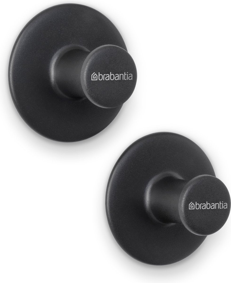 Brabantia Renew Handtuchhaken, 2er-Set – dunkelgrau | 2 Stk