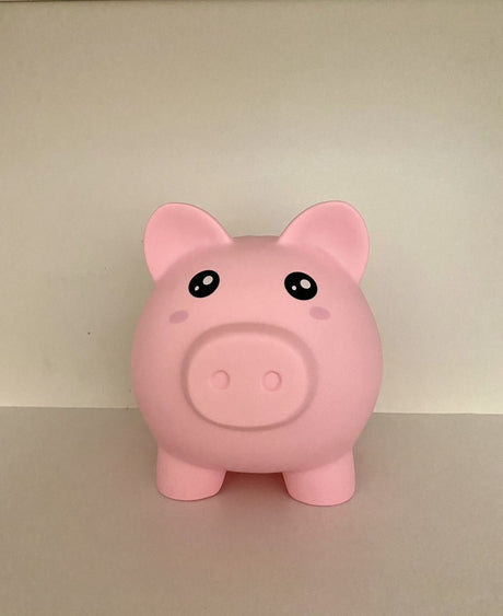 I-total spaarpot varken onbreekbaar - spaarvarken -pvc - educatief - roze spaarvarken