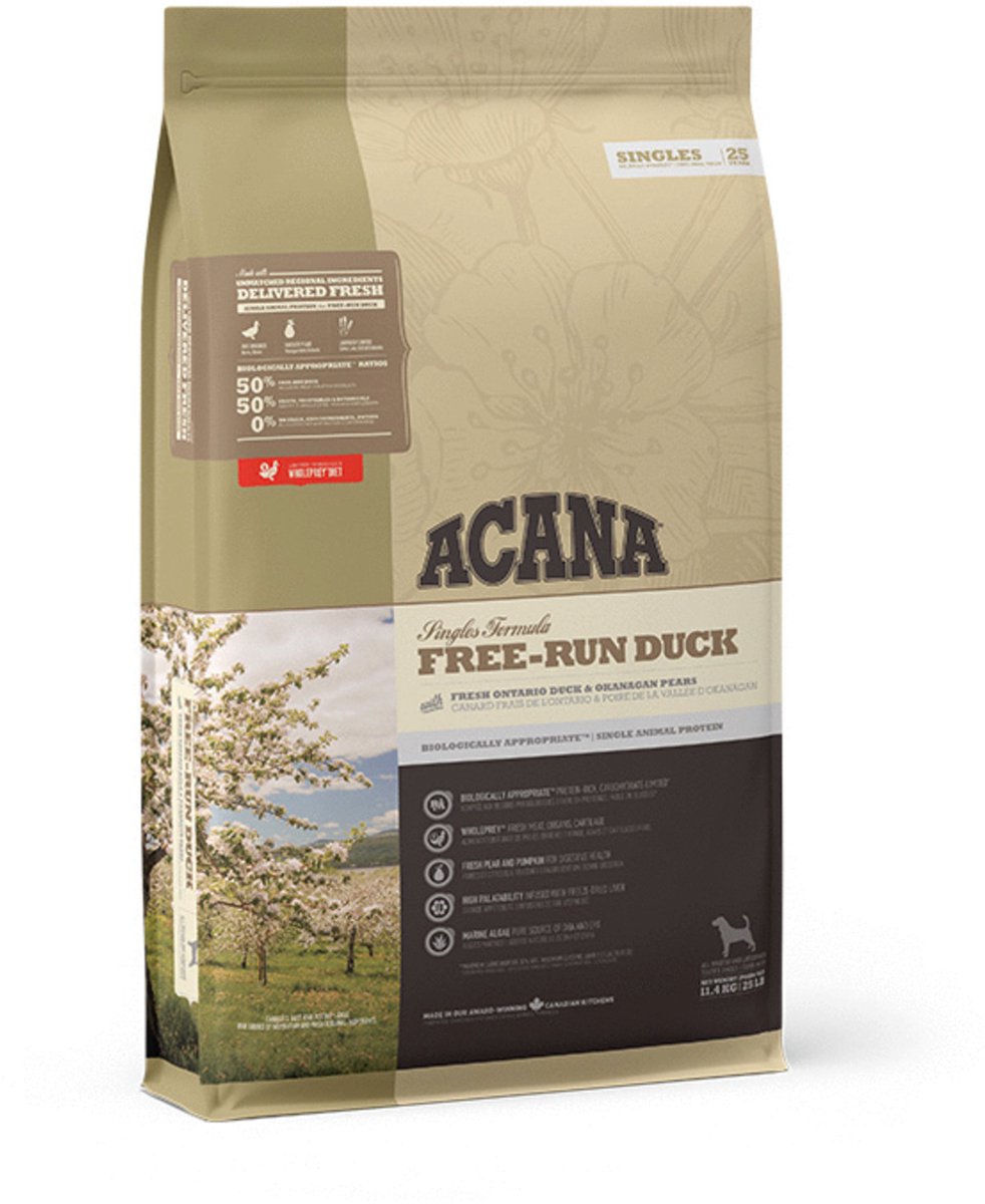Acana Singles Freilaufente Topinambur – Hundefutter – 11,4 kg