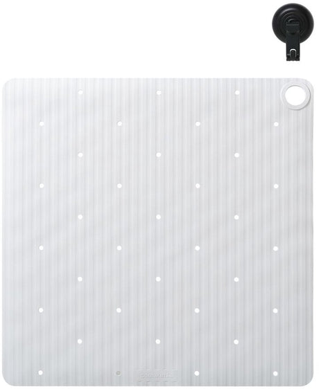 Sealskin ribb - antislip douchemat 55x55 cm - wit - inclusief zwarte haak