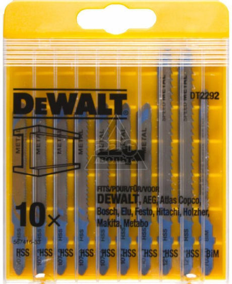 Dewalt Zubehörkassette, 10-teilig, Stichsägeblätter für Metall – dt2292-qz