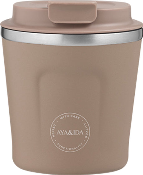 Aya ida aya ida - cup2go - Kaffeetasse - Coffee to go - Reisebecher - zum Mitnehmen - 240ml - staubbraun neu